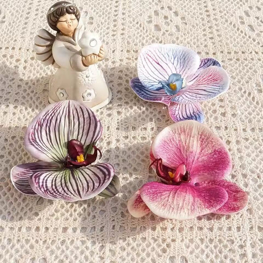 3D Printing Simulated Flower Silicone Cotton Butterfly Orchid Flower Handmade Accessories Headdress DIY Jewelry Making Craft